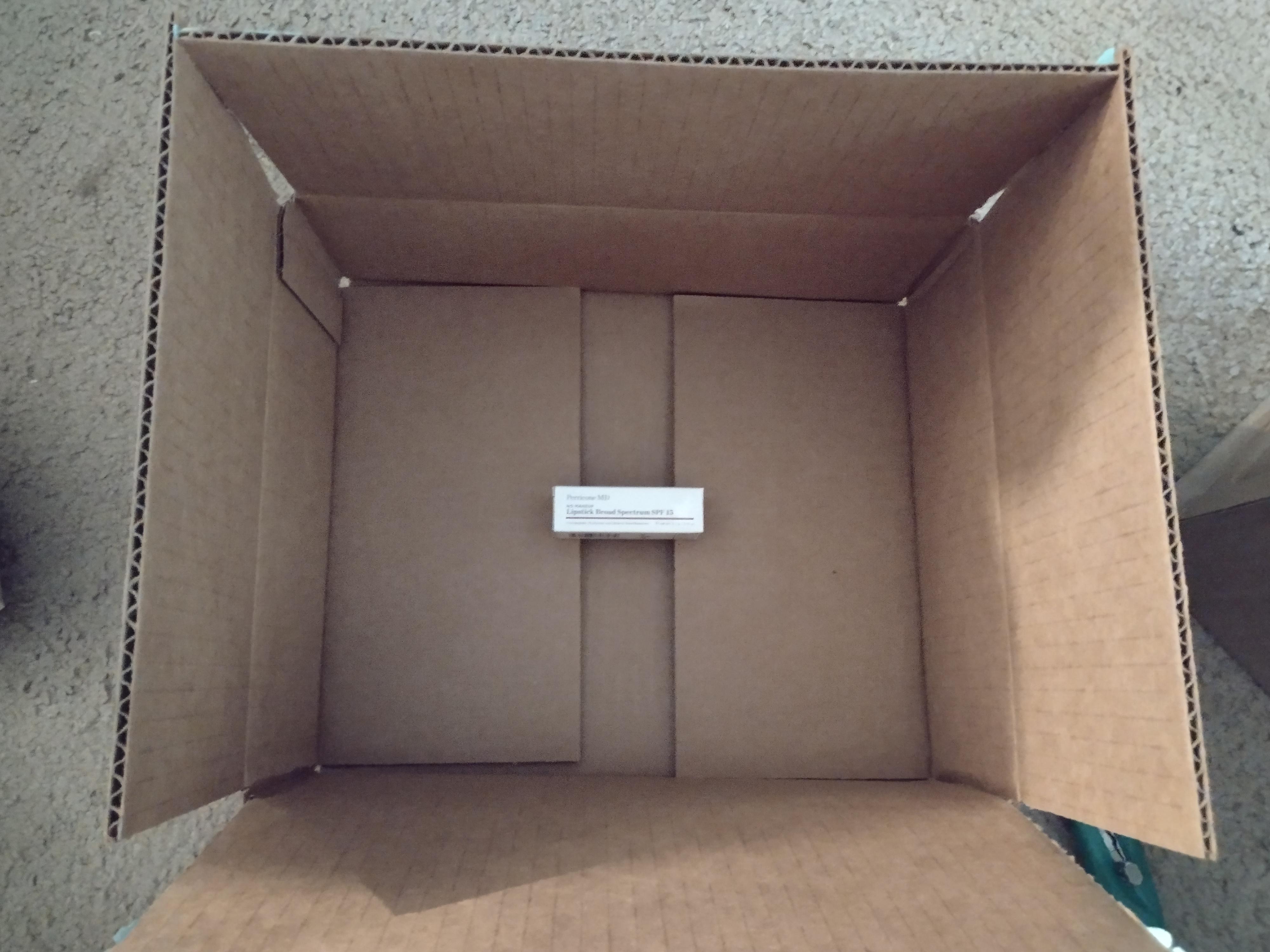 Oversized box with product loose inside